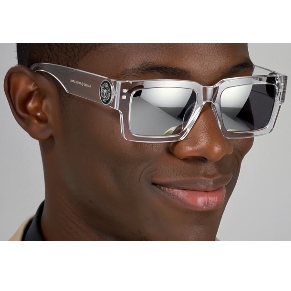 Sunglasses Transparent Frame Mirror Lens Square Designer Style Driving‎ Hip Hop